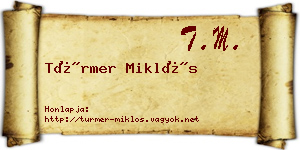 Türmer Miklós névjegykártya